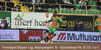 Trendyol Süper Lig: Alanyaspor: 0 - Gaziantep Fk: 0 (İlk Yarı)