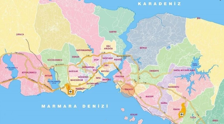 Adalar Arnavutköy Ataşehir Avcılar Bağcılar Bahçelievler Bakırköy Başakşehir Bayrampaşa Beşiktaş